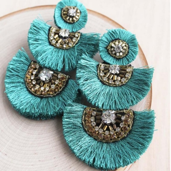 Jewelry - TURQUOISE TASSEL EARRINGS